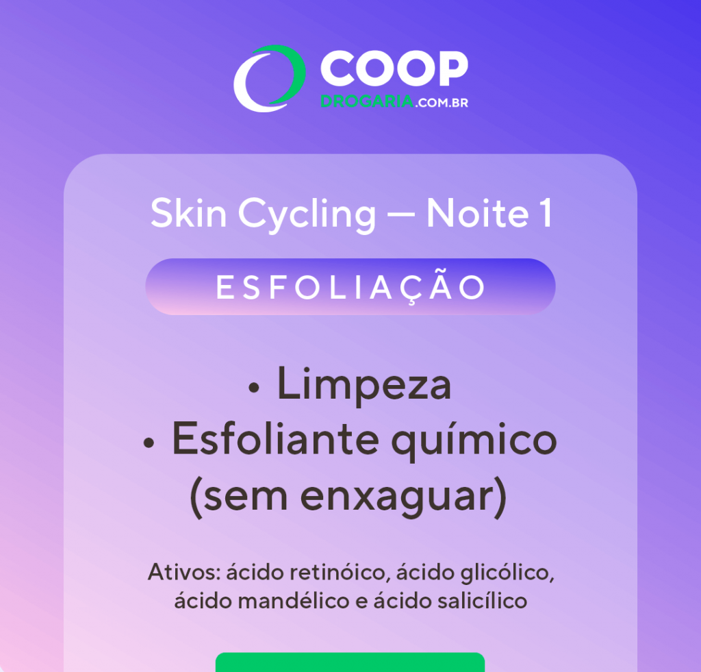 Rotina de Skin Cycling Esfoliação