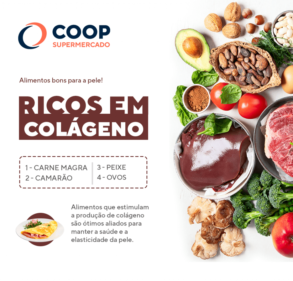 Skin Cycling Infográfico Alimentos Bons Pra Pele Ricos em Colágeno