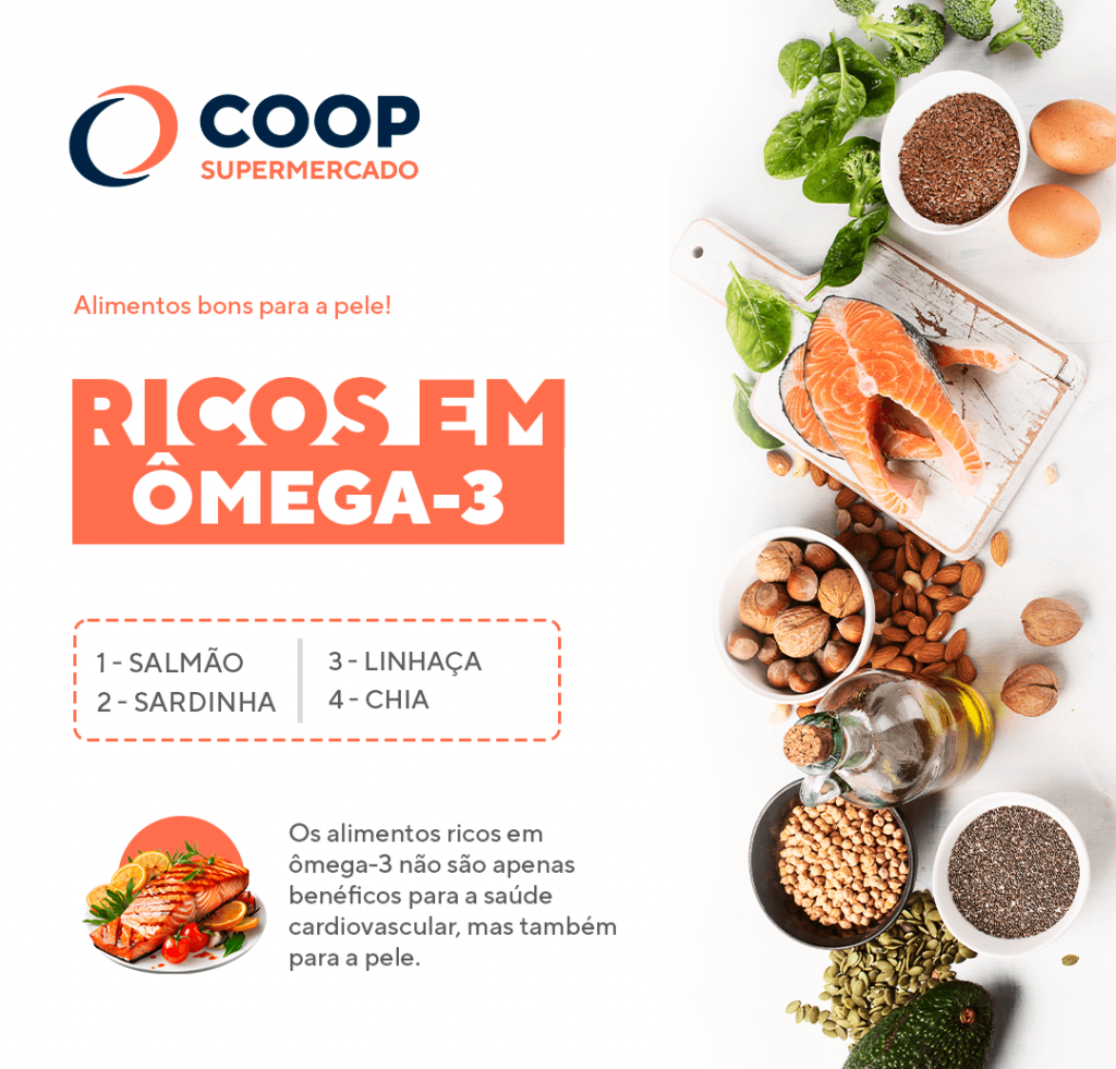 Skin Cycling Infográfico Alimentos Bons Pra Pele Ricos em Ômega-3