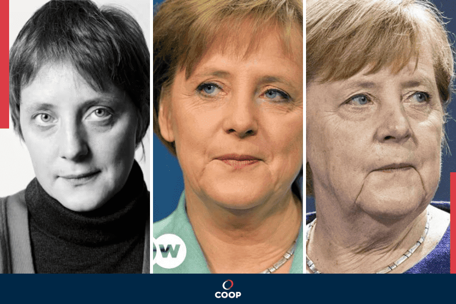 Angela Merkel antes e depois